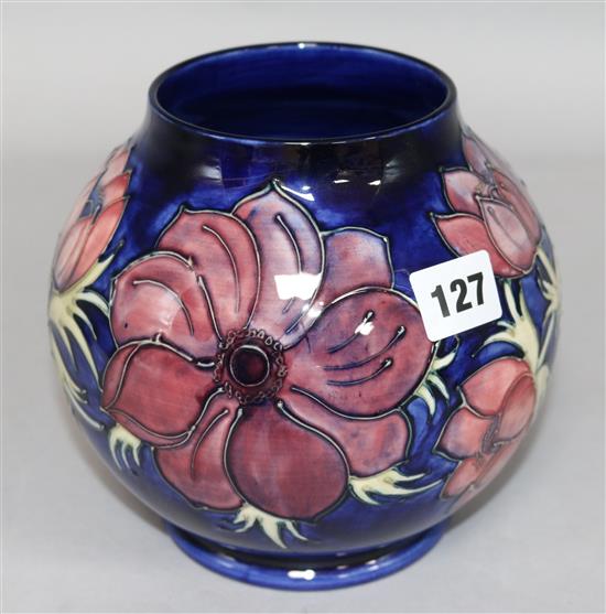 A Moorcroft anemone globular vase